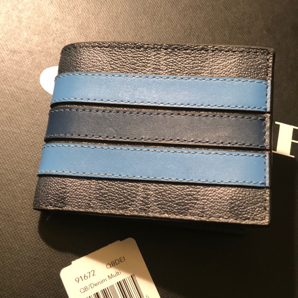 Men coach/Denim multi wallet
